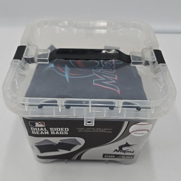 Miami MLB Marlins Corn Hole Bean Bags (SET OF 4) with Case - Picture 2 of 7